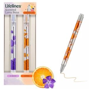 NIP 2 pk Lifelines Scented Lava Pens - Purple/Orange